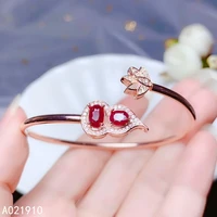 kjjeaxcmy boutique jewelry 925 sterling silver inlaid natural ruby female bracelet support detection luxurious