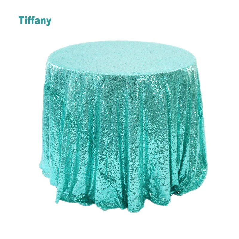 Tiffany Роскошная скатерть с золотыми блестками, блестящая круглая прямоугольная вышитая скатерть для свадебной вечеринки, Рождественское украшение - Цвет: Tiffany