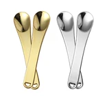 Металлический шпатель для макияжа, искусственная кожа, красивая ложка для крема для лица, косметическая шпатель для маски для лица, ложка для смешивания и отбора проб, 4 упаковки