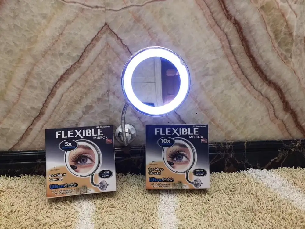 Зеркало для макияжа со светодиодный Ной лампой складное зеркало с увеличением 10