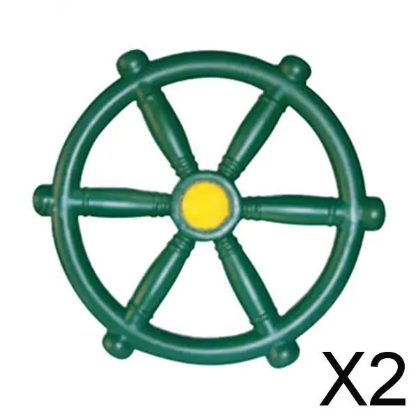 

2X Портативный 2,5-дюймовый пиратский корабль, колесо для качели, открытый игровой набор, задний двор, зеленый