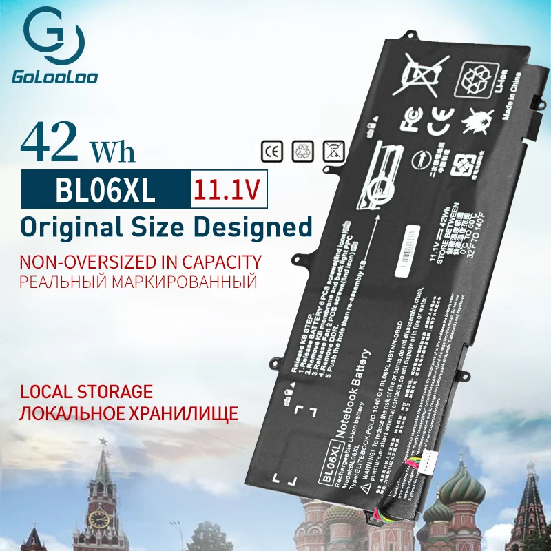 Golooloo 11,1 V 42WH ноутбук Батарея для hp Elitebook Фолио BL06XL 1040 G1 G2 G3 DB5D 722236-2C1 171 HSTNN-DB5D W02C