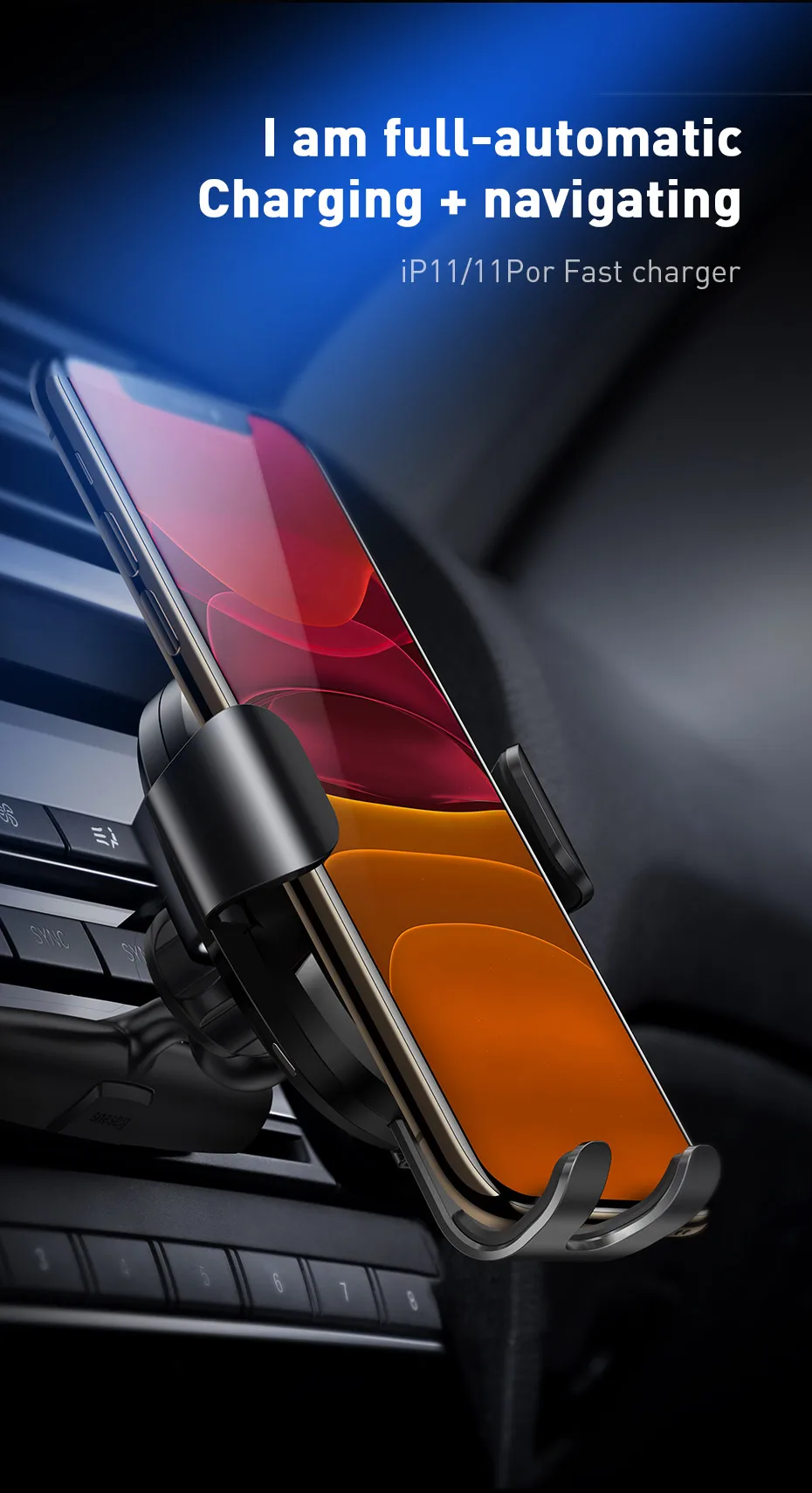 Baseus CD слот беспроводное автомобильное зарядное устройство для iPhone 11 Pro Max samsung быстрая Беспроводная зарядка зарядное устройство гравитационный Автомобильный держатель для телефона