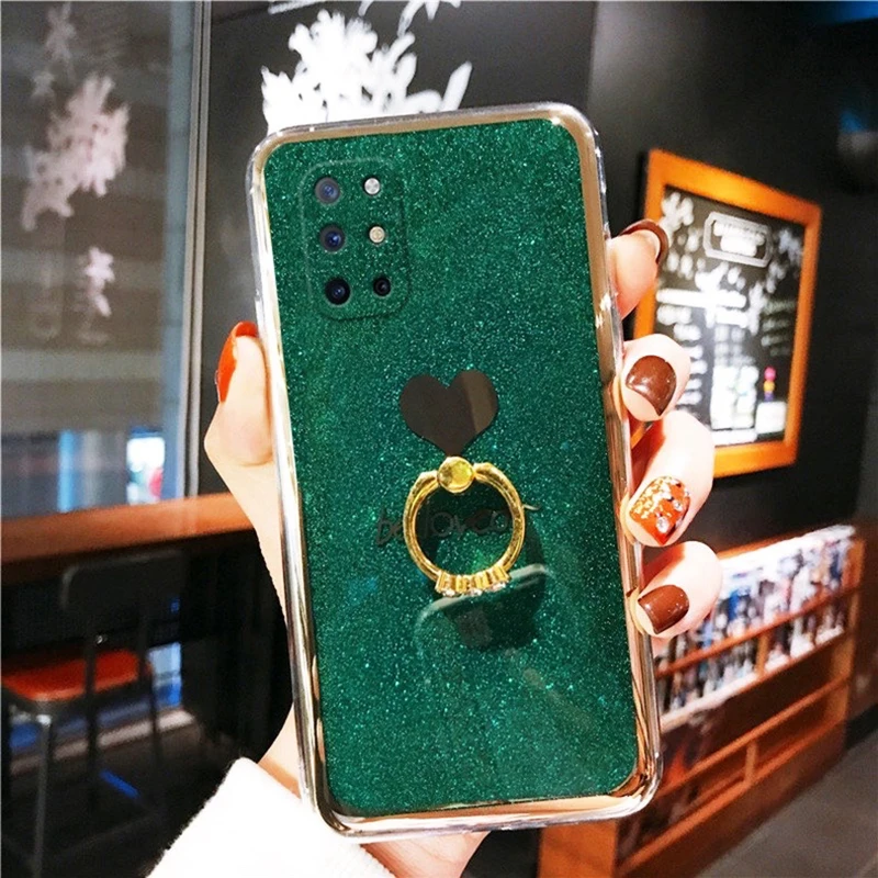 lovecom bling glitter ring holder soft cover for one plus 8t phone case for one plus 8 pro n100 nord n10 love heart bumper case free global shipping