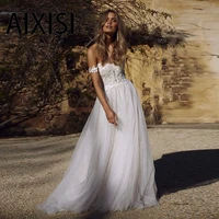 jasmine off the shloulder wedding dresses appliques lace backless simple boho beach robe de mariee new design