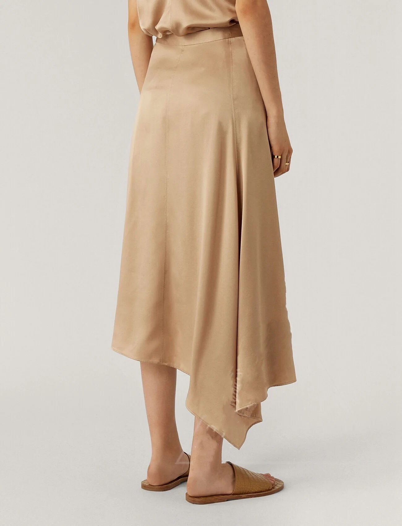 

Женская ассиметричная Юбка-миди из крепа 2021 шелка, новинка 100%