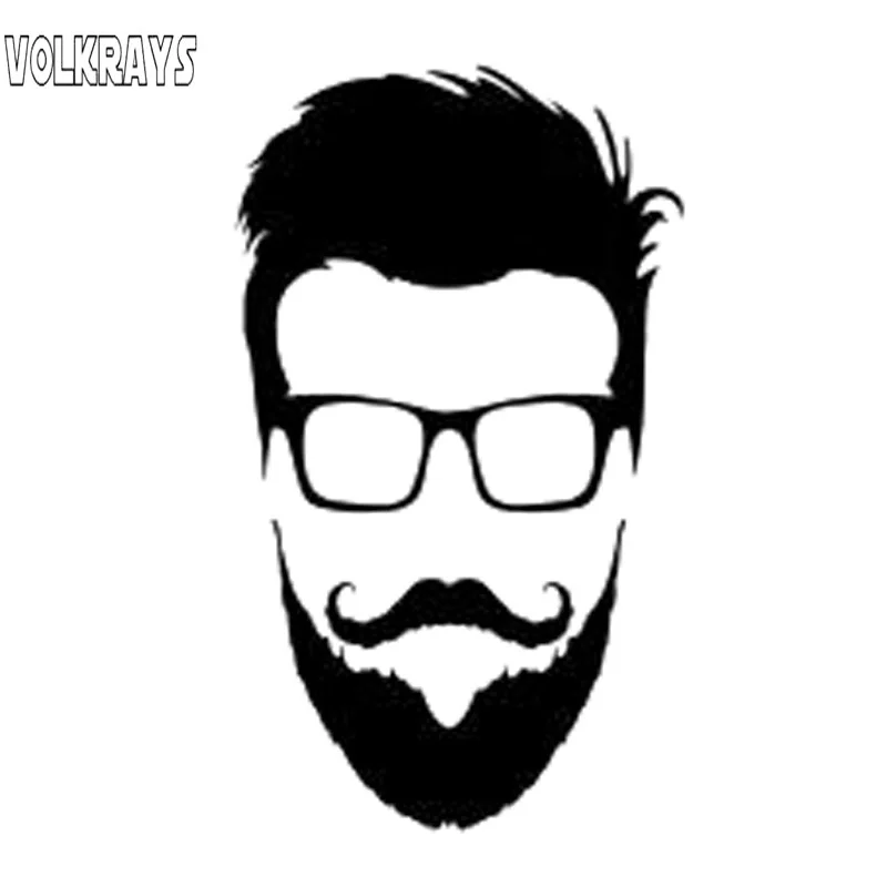Volkrays индивидуальная Автомобильная наклейка хипстерские очки голова бороды