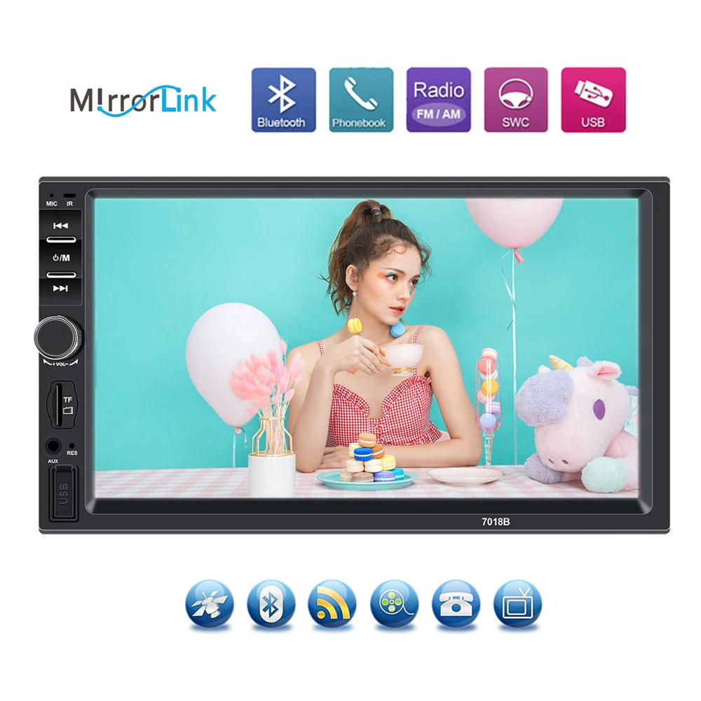 Стерео автомобильный 7 &quotсенсорный экран автомобильное радио bluetooth araba teypleri