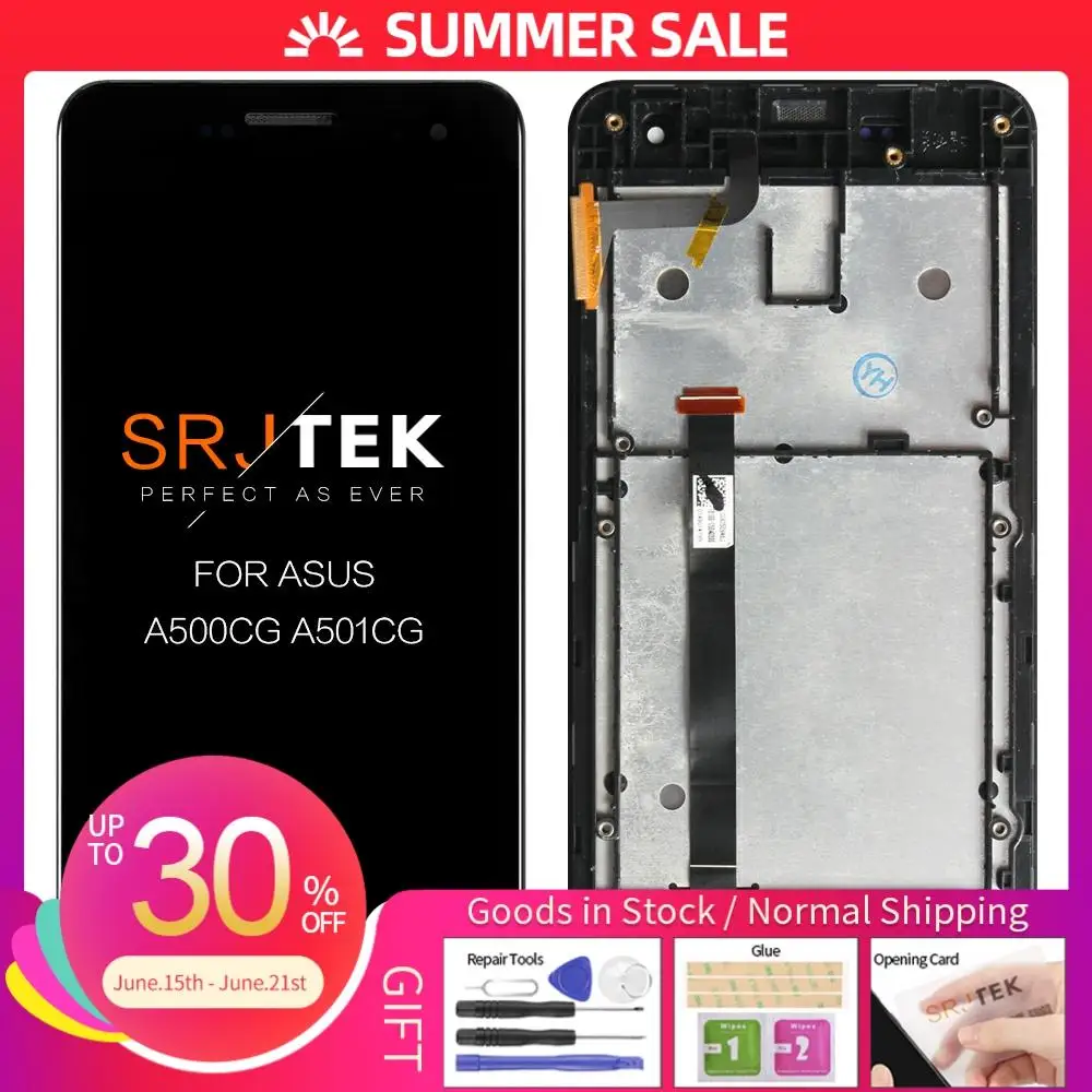 5,0 дюймов 1280x720 IPS дисплей для ASUS Zenfone 5 ЖК-сенсорный экран T00J A500KL A500CG A501CG дигитайзер для ASUS Zenfone 5 дисплей