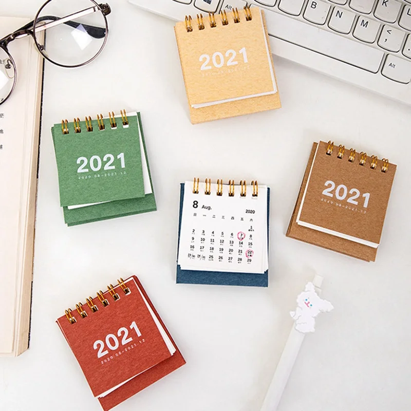 

2021 Minimalism Plan Book Mini Desk Calendar DIY Portable Desk Calendars Daily Schedule Planner