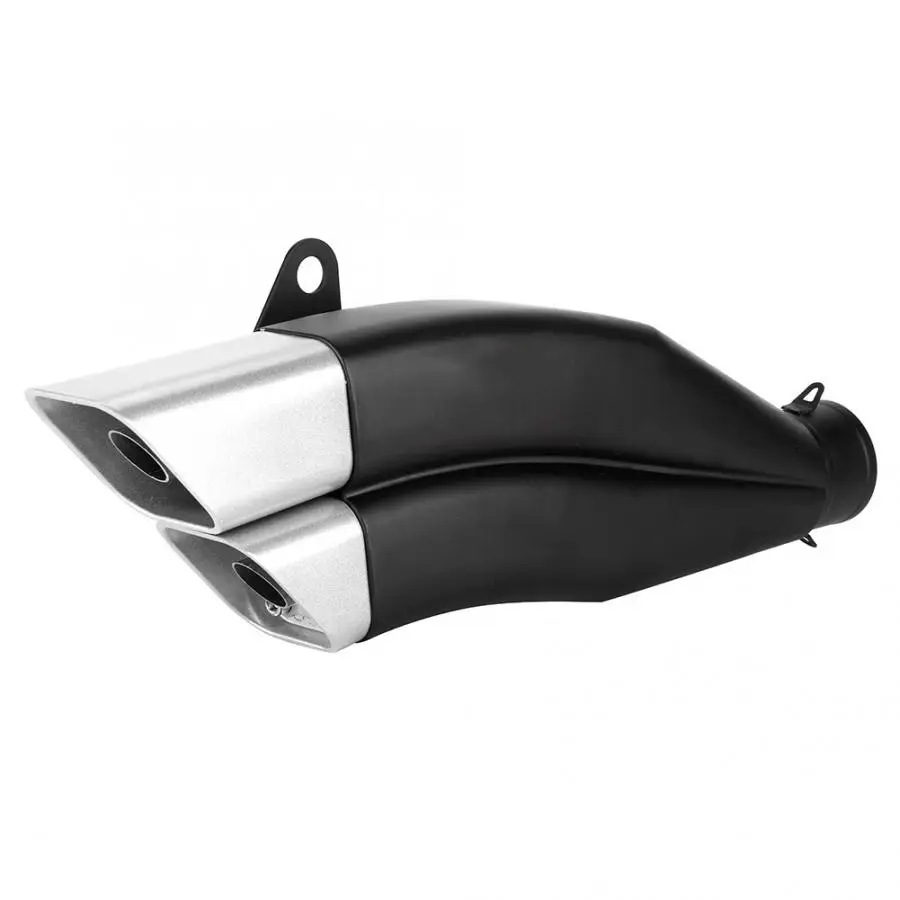 Универсальный черный 51 мм двойной глушитель выхлопной трубы из нержавеющей