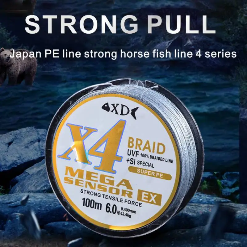 

Topline Tackle 4 Braided Fishing PE Line Bati-Resistant 10.6LB-60.6LB Super Stong Strength 100M Multifilament Carp Fishing Bass