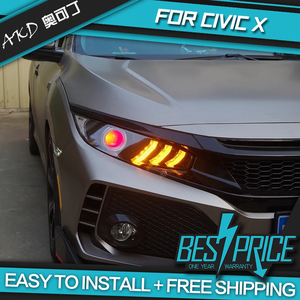 АКД автомобилей Стайлинг фар для Honda Civic G10 2016 2018 Mustang Тип фары светодиодный