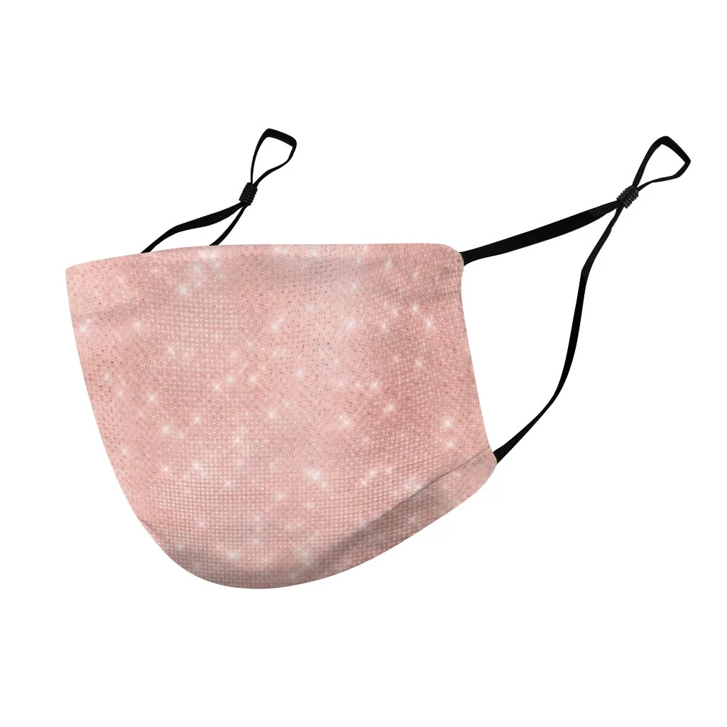 Модная маска с принтом Солнцезащитная золотистая розовая металлическая