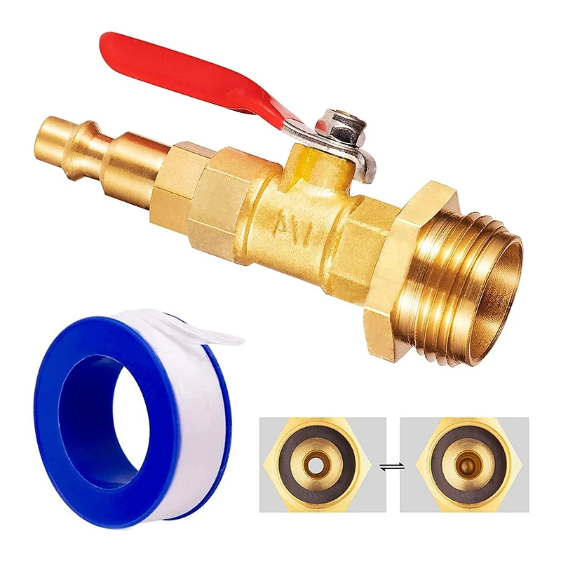 

Sprinkler Blowout Adapter,With GHT Threaded Blowout Quick Plug, Suitable for RV Trailer Camping Garden Water Pipe (Male)