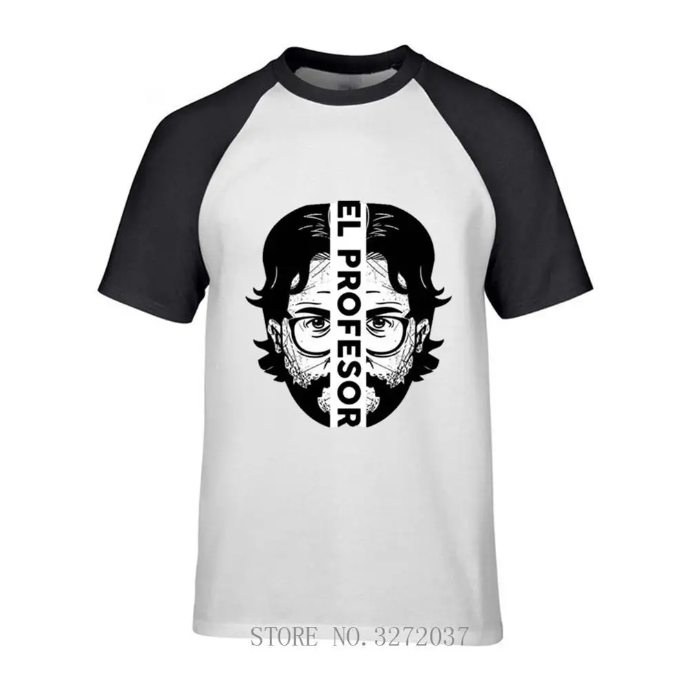 Мода в интернет магазине La Casa de Papel профессора футболка Креативный дизайн мужские