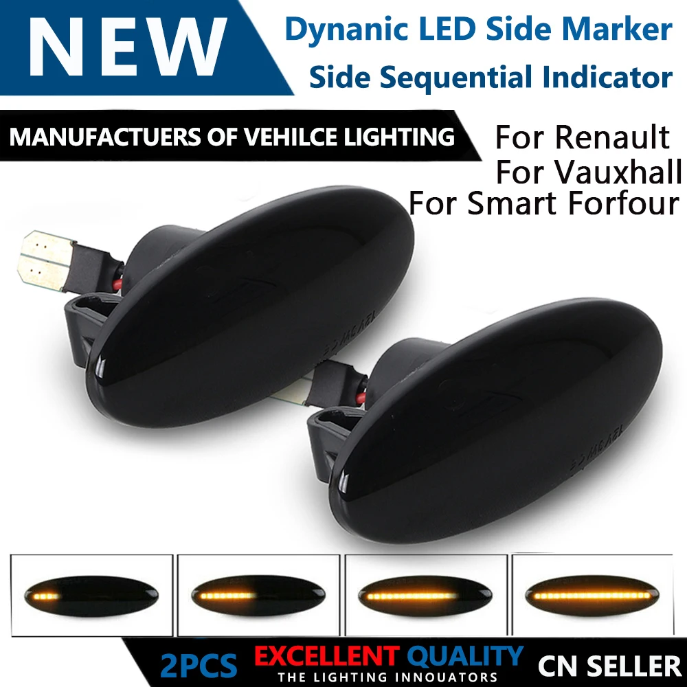 

2PCS Dynamic Side Marker Light Turn signal Lamps for Nissan Note Dualis Micra March Interstar 3 Pixo Navara D22 Pixo Evalia Leaf
