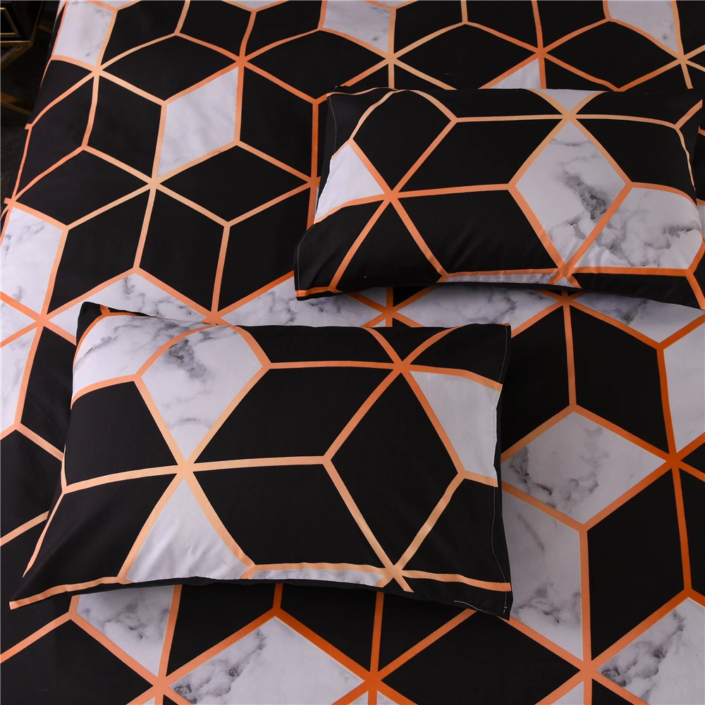 Комплект постельного белья в скандинавском стиле с 3D фианитами наволочка