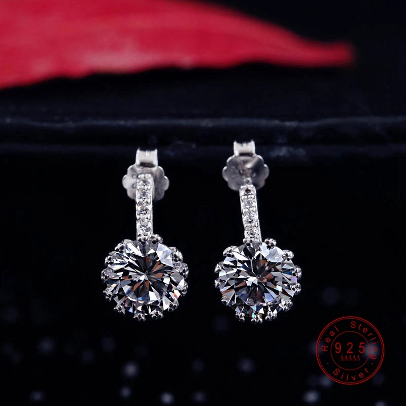 Женские винтажные серьги с кубическим цирконием роскошные серебряные