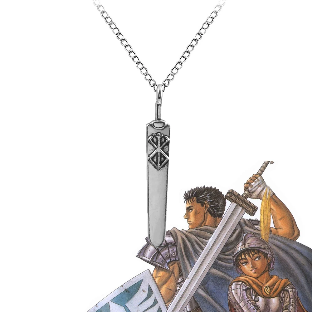 

Anime Berserk Necklace Eagle Regiment Charge Captain Guts Brand Pendant Necklace Cosplay Golden Age Black Swordsman Pendant
