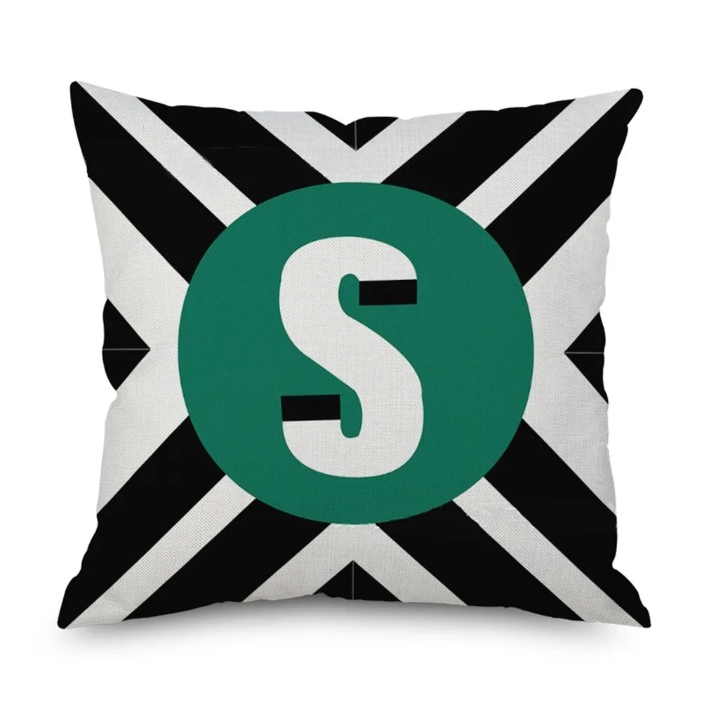 Горячая 45*45 см загадочная зеленая наволочка из полиэстера бросок с буквами