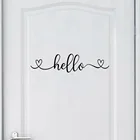 Настенный виниловый стикер Hello, домашний декор для детских комнат, настенное украшение, фотообои