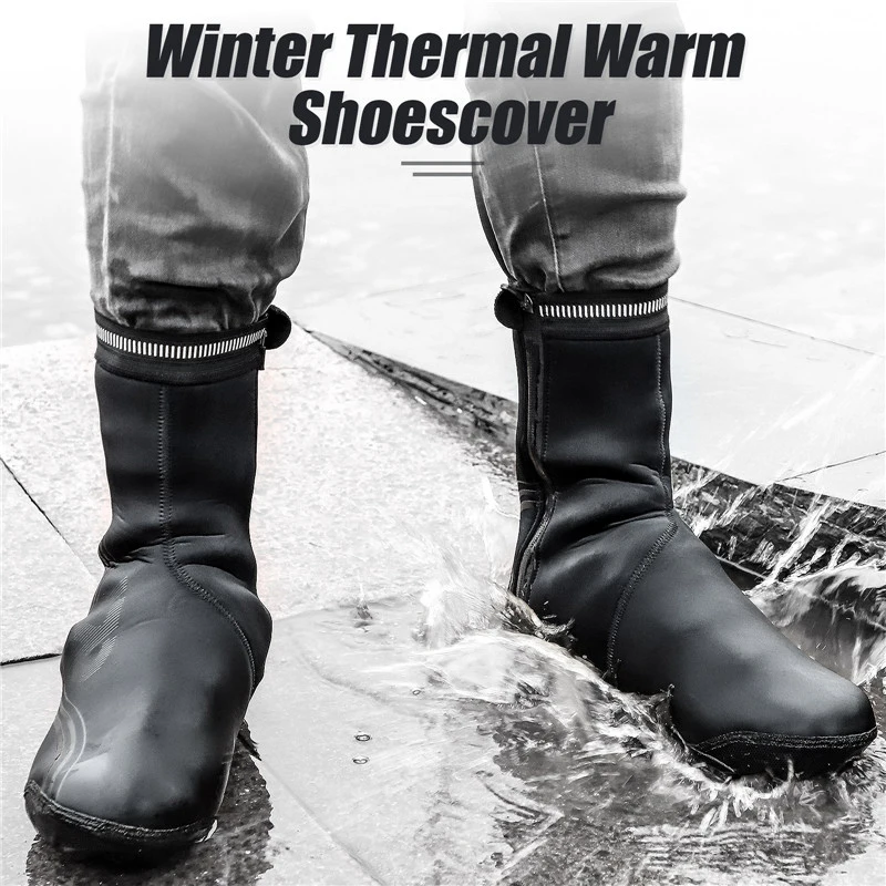 

Bike Warm And Velvet Waterproof Cycling Shoe Cover Mountain Road Bike Lock Shoe Accessories Autumn And Winter Equipment