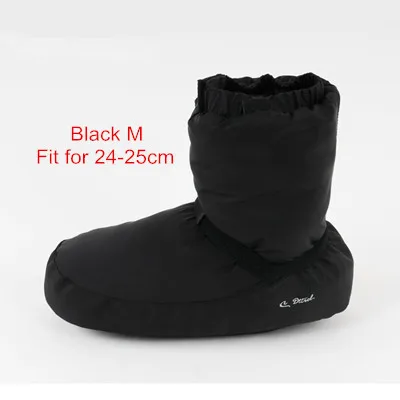 Black M Женские черные, фиолетовые, серые теплые ботинки для балета с замком для танцев; теплые ботиночки длиной от 23 до 26,5 см - Цвет: Black M