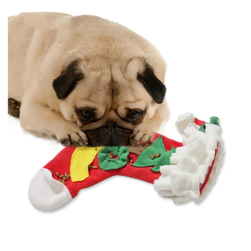 Pet Sniffing Mat Dog Cat Smell Training Pad Consume Energy Puzzle Toys Puppy Dog Release Stress Training Blanket Christmas Socks