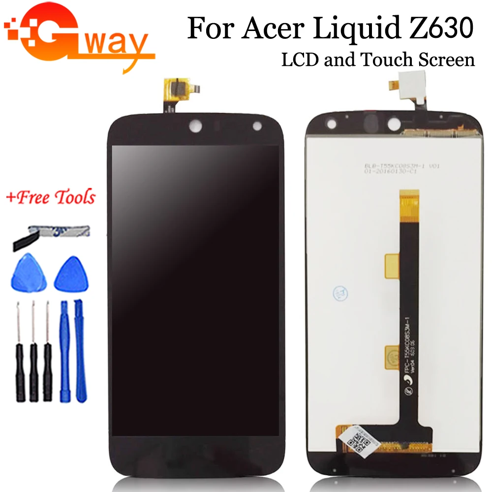 Высококачественный ЖК-дисплей для acer Liquid Z630, ЖК-дисплей с сенсорным дигитайзером, панель для acer z630 z630s, ЖК+ Инструменты