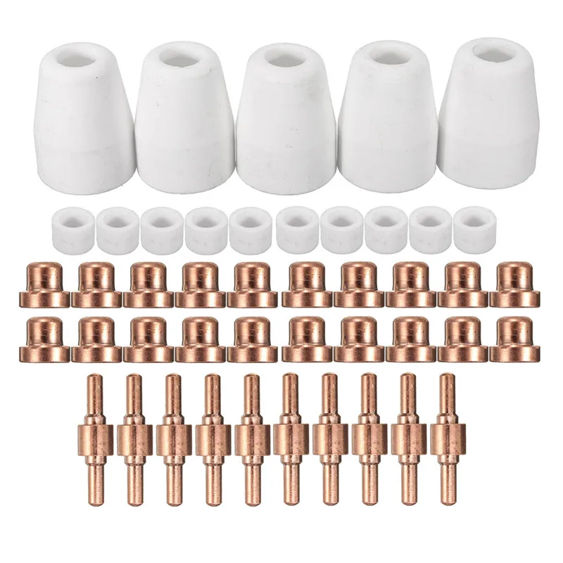 

45Pcs Plasma Cutting Machine Consumables Spare Parts Torch welderes Accessories Torch Parts For LG-40 PT-31 CUT40 CUT50