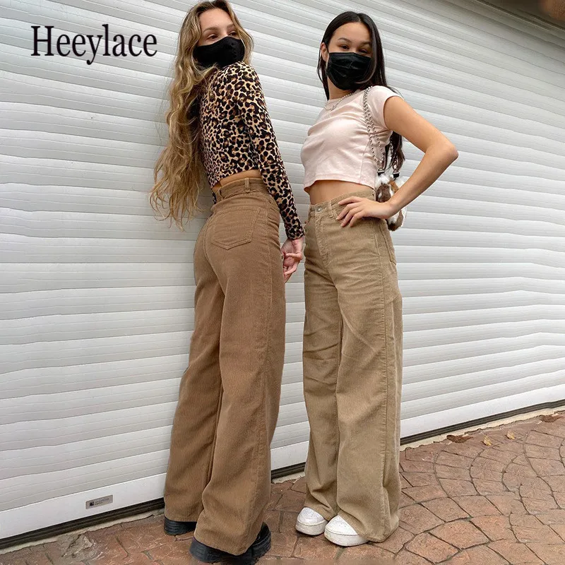 

Europe and The United States New Retro Super Light Core Velvet Slacks, Brown Wide Leg Pants, Street Style Comfortable Jeans