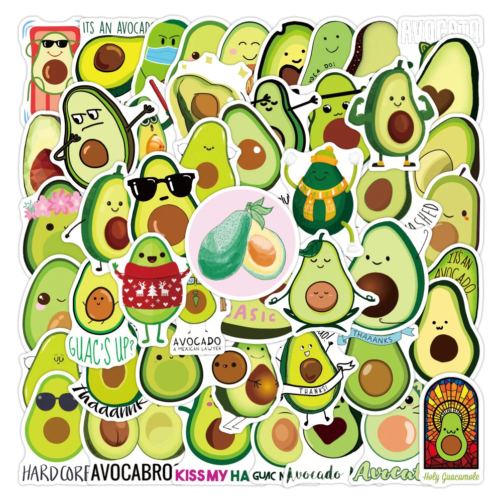

10/30/50PCS Fruit Cartoon Avocado Graffiti Laptop Guitar Motorcycle Luggage Skateboard Bike Waterproof Sticker Wholesale