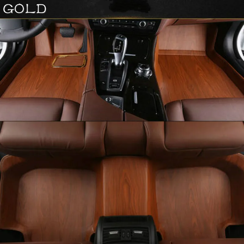 

Full Covered Wood Grain Waterproof Carpets Custom Car Floor Mats for BMW X1 X3 X4 X5 X6 Z4 I8 M3 M4 M5 M6 I3 X5M X6M M2 530 528