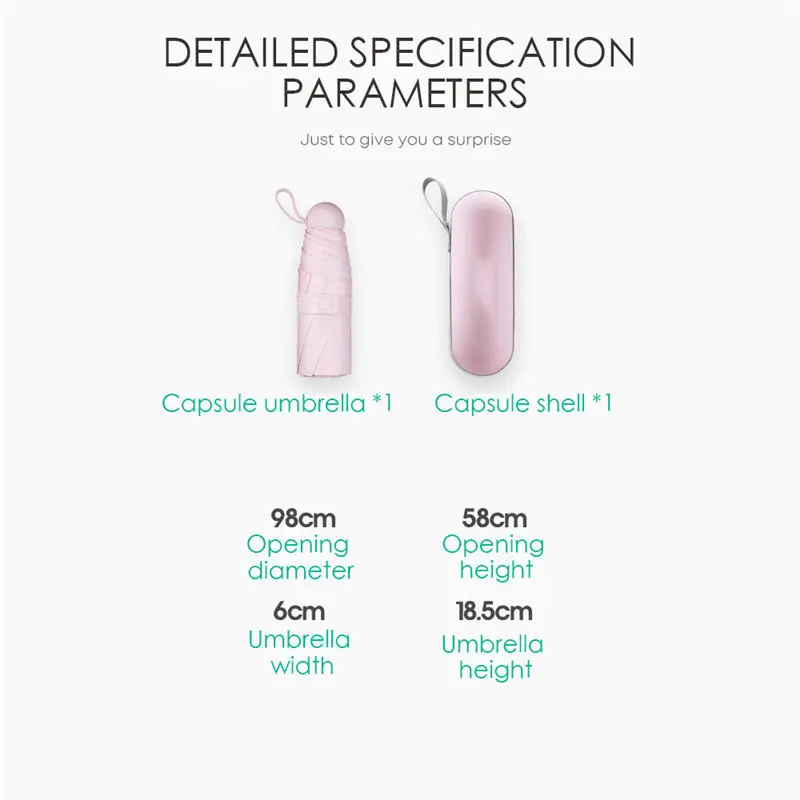 Дорожный пятислойный складной капсульный зонт Женские ветрозащитные мини зонты