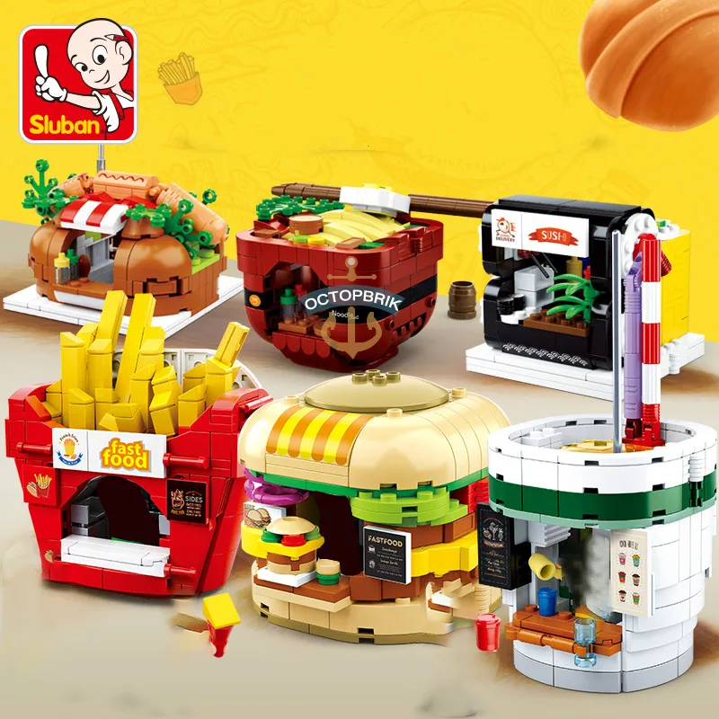 Город Совместимость DIY Архитектура город McDonalding Еда уличный конструктор
