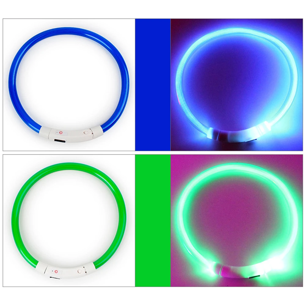 Rechargeable Led Usb Pet Dog Collar Night Collars Puppy Neck Glowing Luminous Safety Flashing Glow | Дом и сад