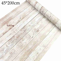 self adhesive old wood grain wallpaper 45200cm pvc waterproof vintage wall sticker for living room restaurant wall papers