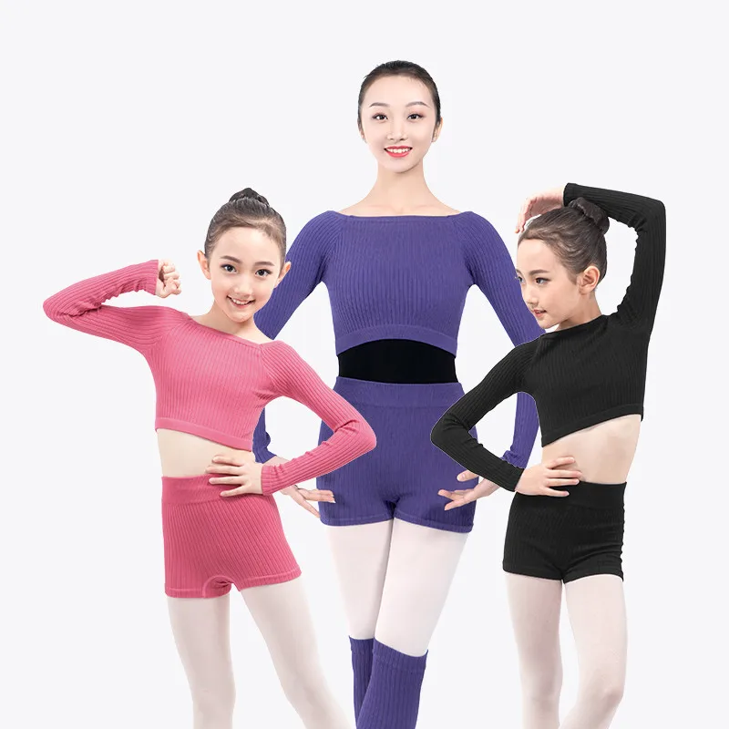 Новинка 2021 вязаный свитер с длинным рукавом для балета и танцев взрослых топы