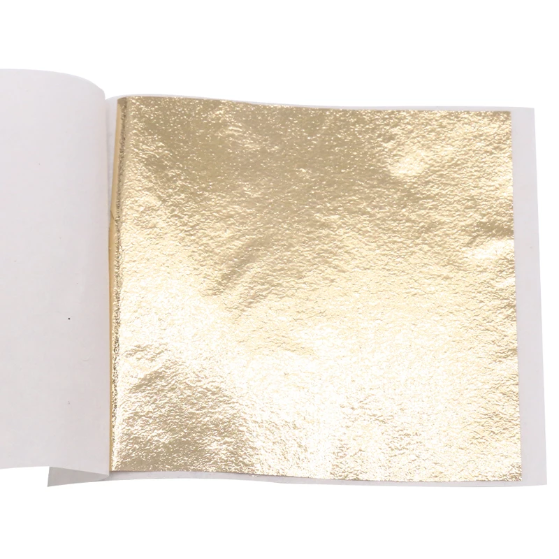 Антикварные листы золотых листьев имитация сплава фольга бумага 8x8 5 см для