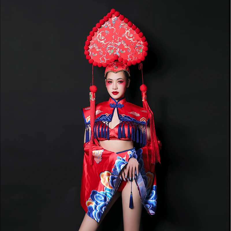 Женский костюм для подиума новогодний вечеринок ночных клубов выступлений