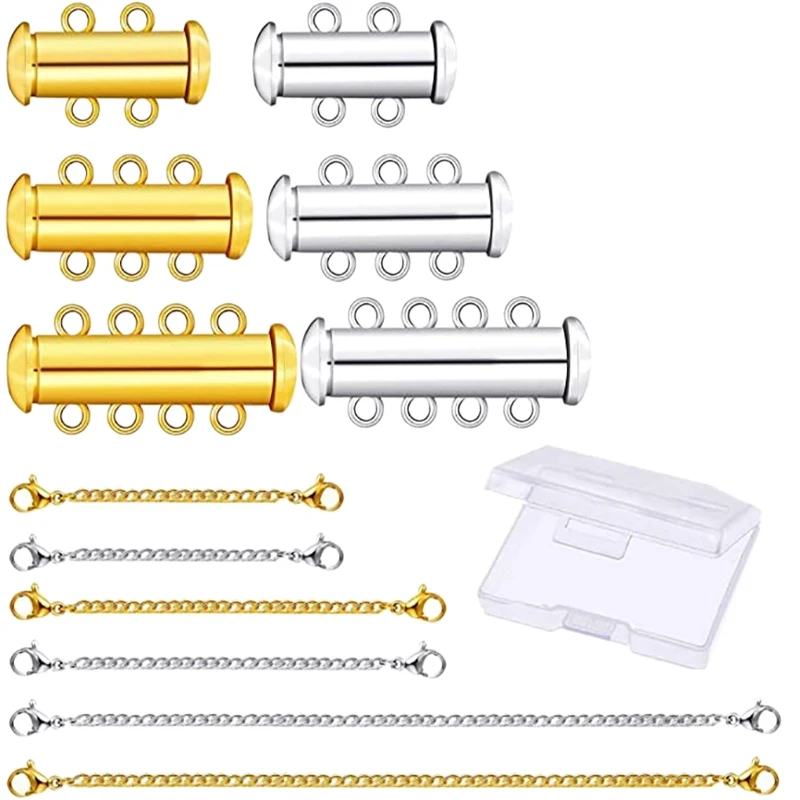 Слайд Пряжка замок ожерелье соединитель многослойное Боковая для многослойного