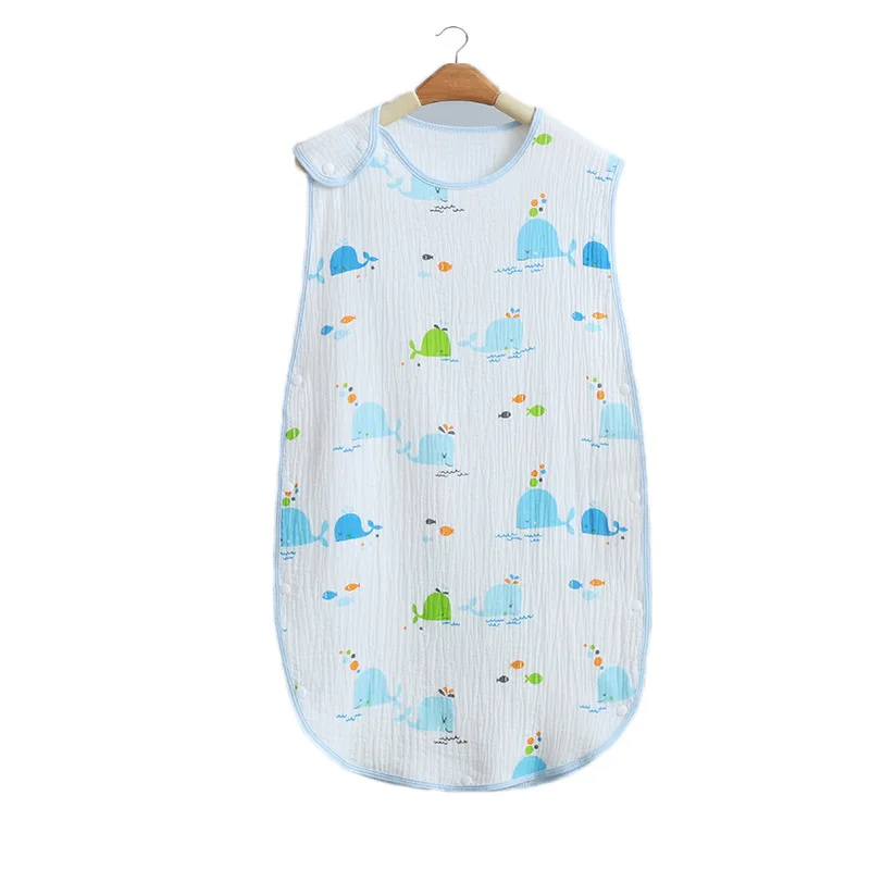 Спальный мешок для младенцев, летняя спальный мешок для новорожденных, муслиновое хлопковое носимое одеяло, уютное детское платье для сна, ...