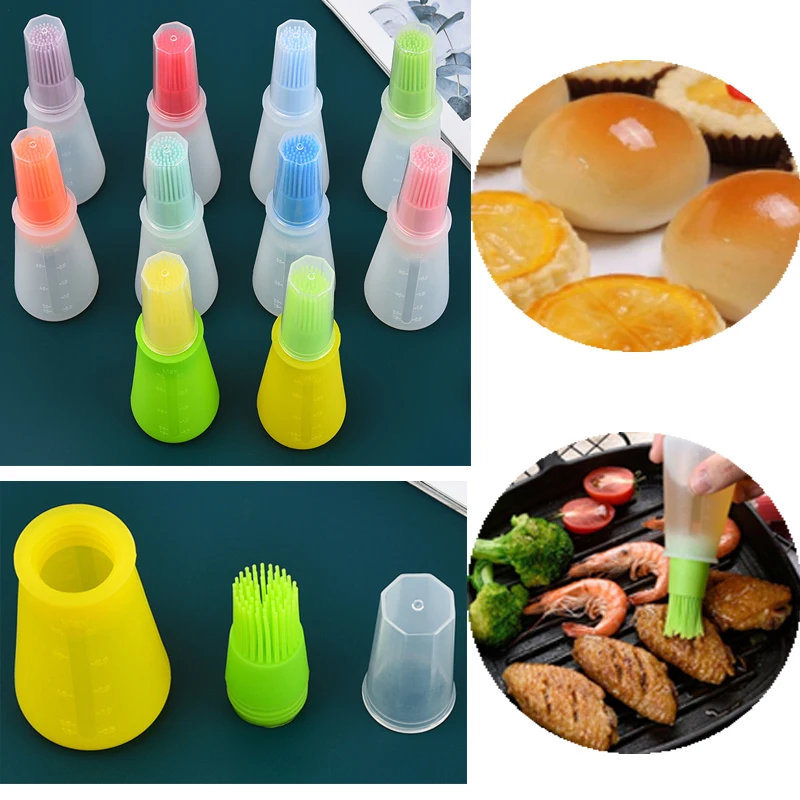 

1 Pcs High Temperature Resistant Silicone Bottle Oil Brush Portable Barbecue Grill Oil Liquid Brushes Baking BBQ Tool Kitchen