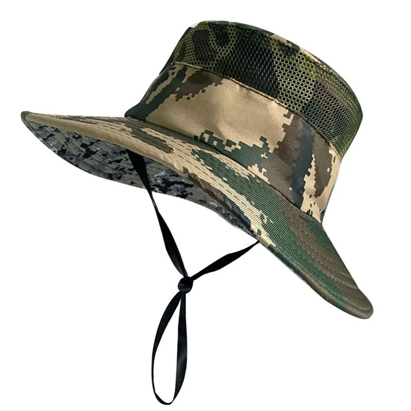 

Summer Fishing Hat Man Women Wide Breathable Mesh Fishing Cap Beach Hats Sun Men's Outdoors UV Protection Shade Hat