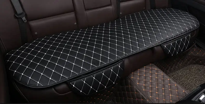 Black white 1Pcs Универсальный кожаный чехол для сиденья автомобиля, подушка для переднего и заднего сиденья, чехол для сиденья для автомобильного кресла, защитный коврик, аксессуары для интерьера - Название цвета: Black white 1Pcs