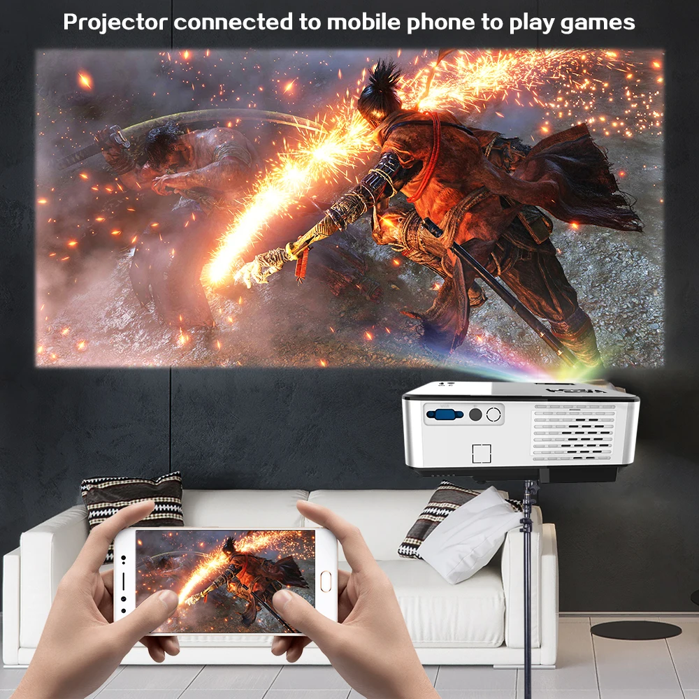 C9 новейший WIFI Android проектор 1280*720P поддержка 4K видео через HDMI домашний кинотеатр |