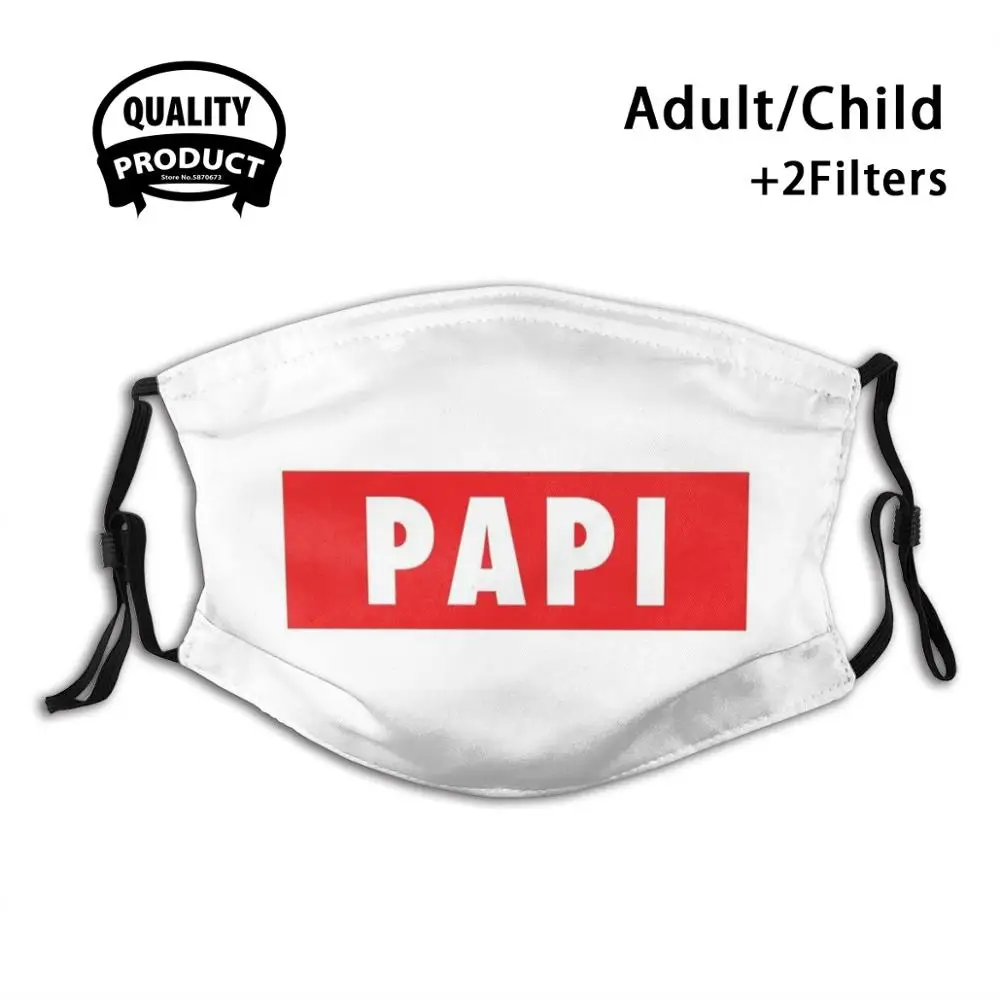 Papi-красная коробка белый текст половина лица для мужчин женщин самодельные маски