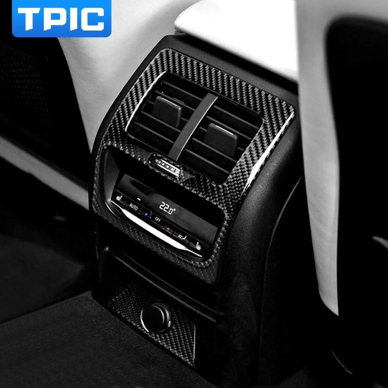 

Carbon Fiber Car Center Console Rear Air Conditioning Outlet Vent Frame Car stickers Decals For BMW G01 G02 2019~ X3 X4 Series
