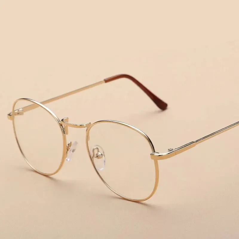 

8853 Retro circular spectacle frames for men and women with flat lens sunglasses